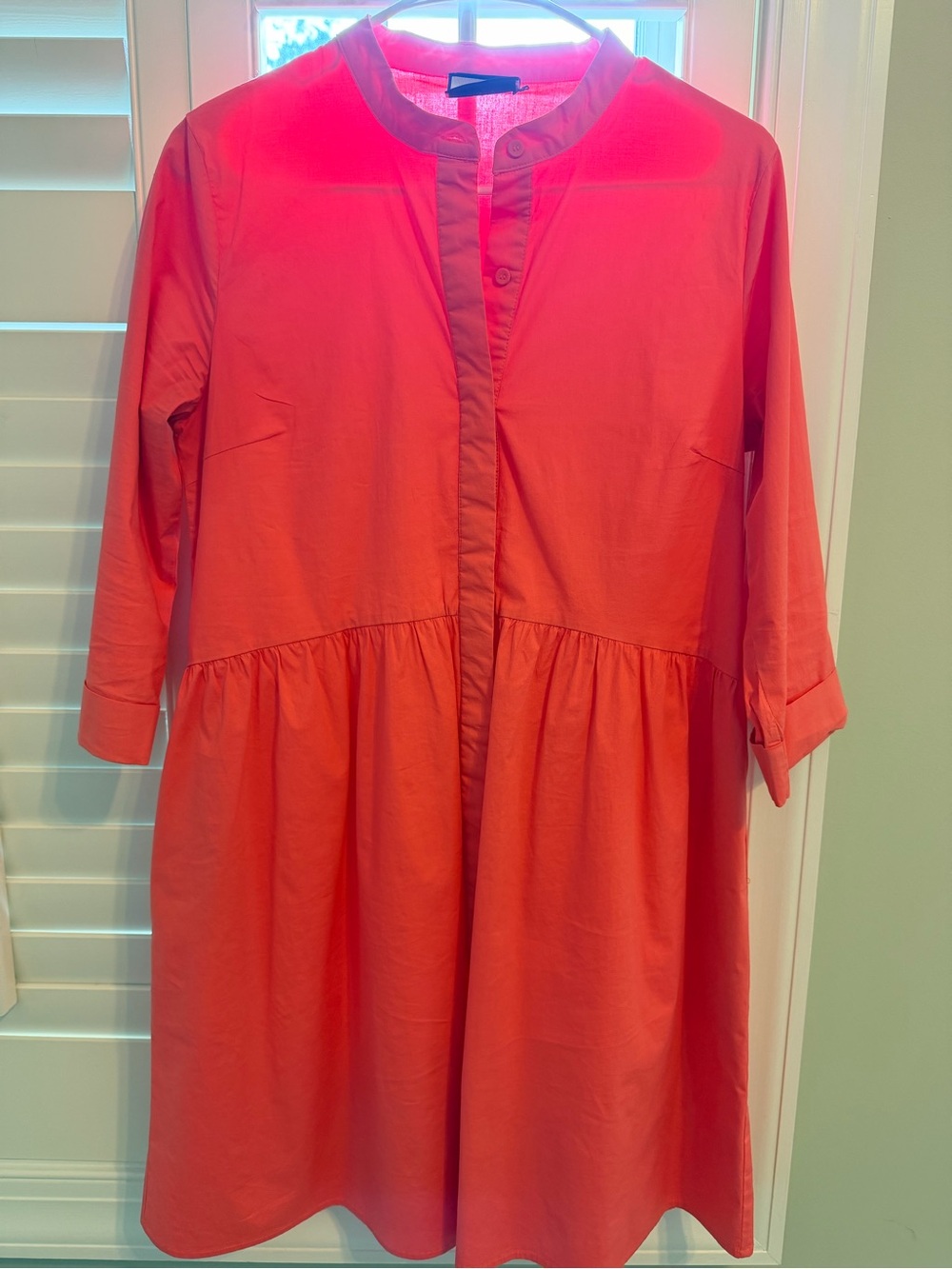 Tuckernuck- Women’s Coral Button-Front Royal Shirt Dress